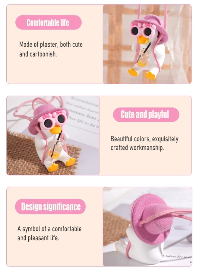 Razia Cute Swing Duck Car Hanging Ornament, Car Rearview Mirror Pendant, Car Interior Decor Accessories, Funny Swing Duck Auto Hanging Charm Gift for Car Decoration - Image 3