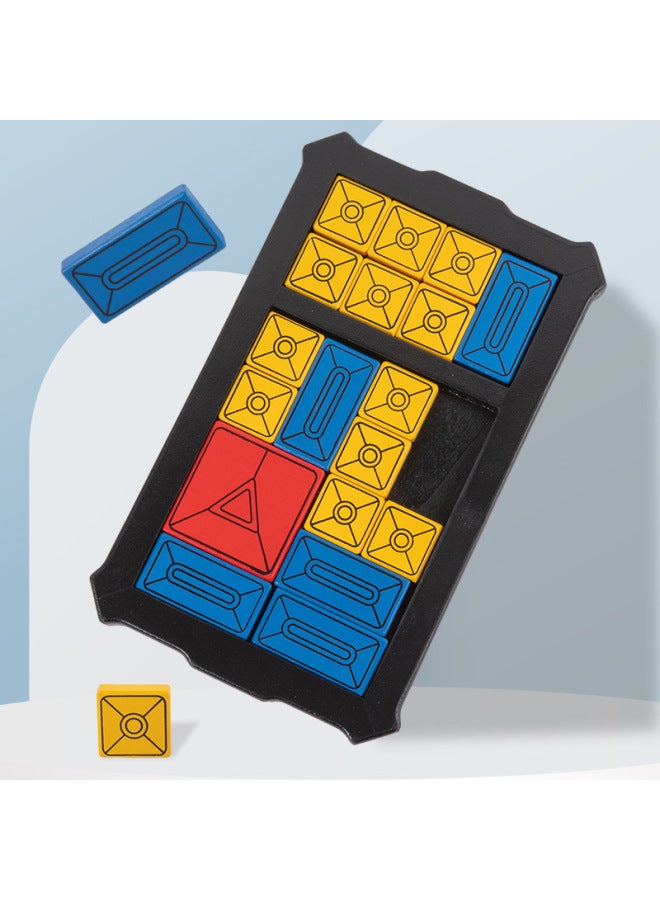 Super Huarong Road Digital Jigsaw Puzzle Chinese Classical Children's Early Education Intelligence Unlocked Wooden Toys-Color:SY-Wood Advanced Super Hua Rong Road - Image 1