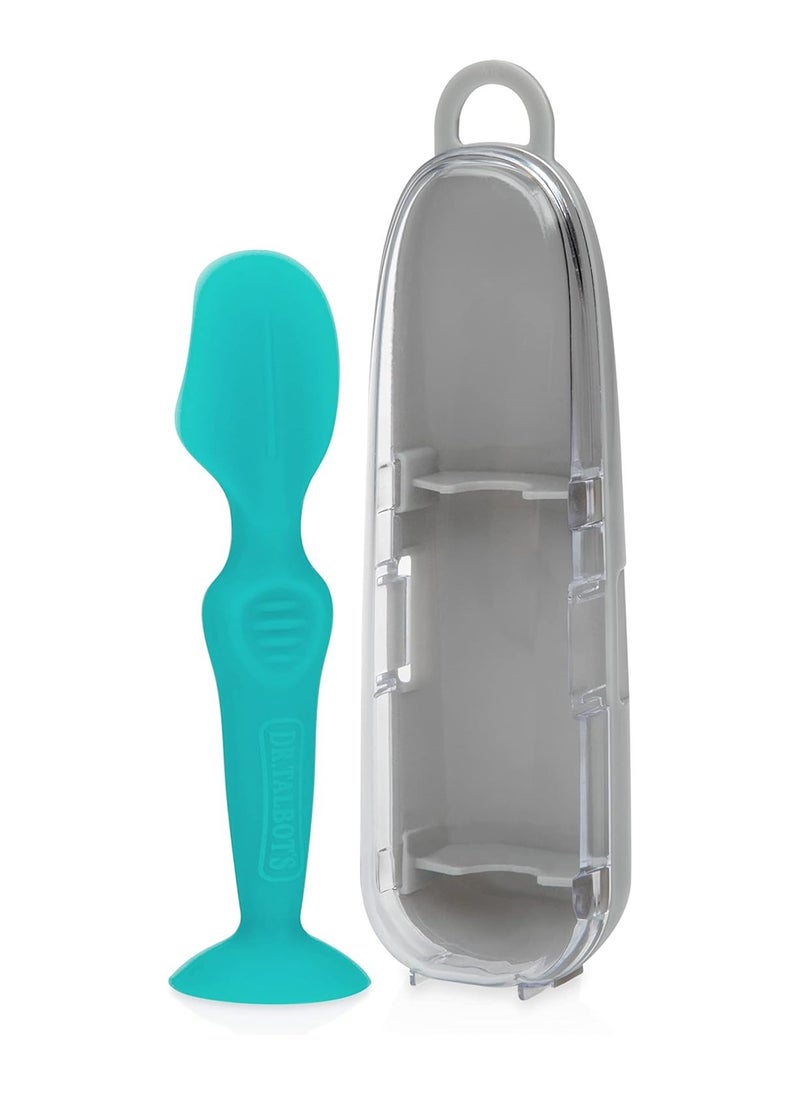 Nuby - Nuby Dr. Talbot's Diaper Cream Soft Silicone Brush with Suction Base & Hygienic Case, Aqua Blue, Mini Size - Image 1