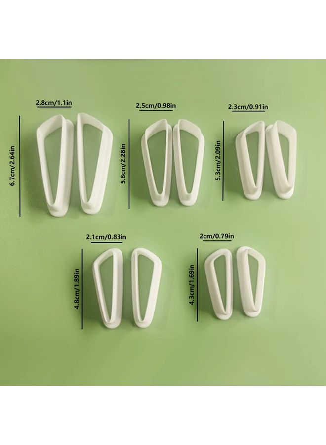 Diagonal Triangle Cutting Clay Mold 10pcs 5 Pairs for DIY Earrings Necklace - Image 2