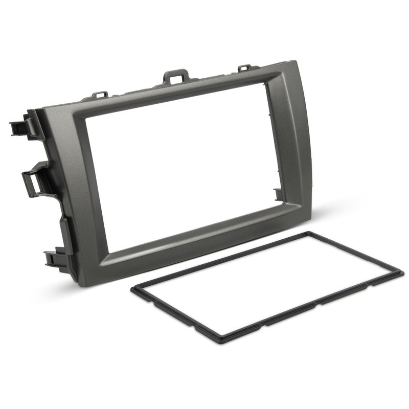 NuIth Grey Double DIN Radio Dash Kits for Toyota Corolla 2009-2013, Double Din Radio Mount Housing Bracket Installation Trim Bezel Kit Installation Aftermarket Stereo (Dash Kit) - Image 1