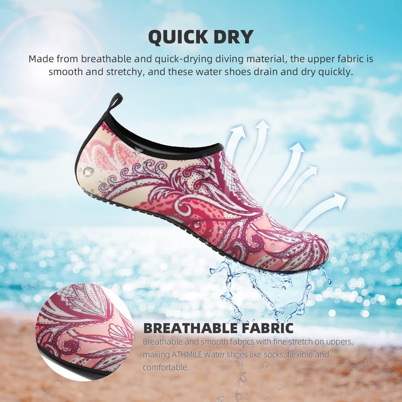 ATHMILE Water Shoes for Women Men Quick-Dry Aqua Socks Swim Beach Barefoot Yoga Exercise Wear Sport Accessories Pool Camping Must Haves Adult Youth Size - Image 5