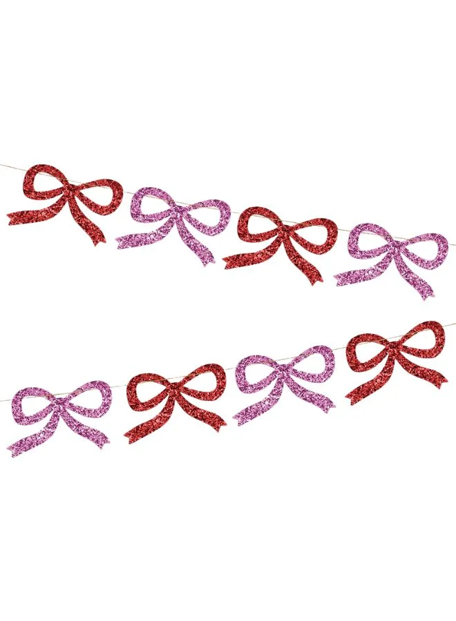 ميري ميري Red & Pink Glitter Bow Garland
