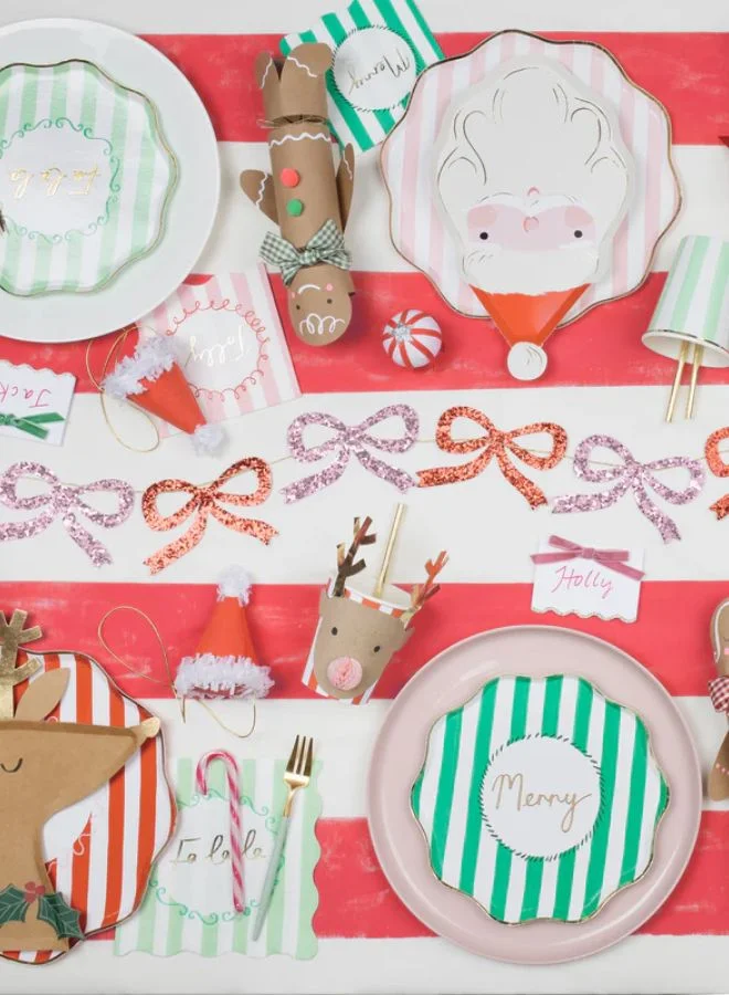 ميري ميري Red & Pink Glitter Bow Garland