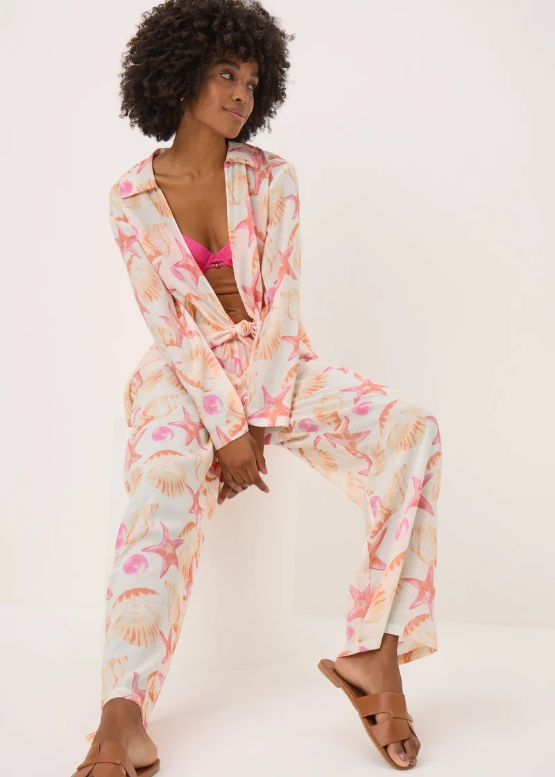 Matalan Pink Starfish Print Co Ord Wide Leg Trousers