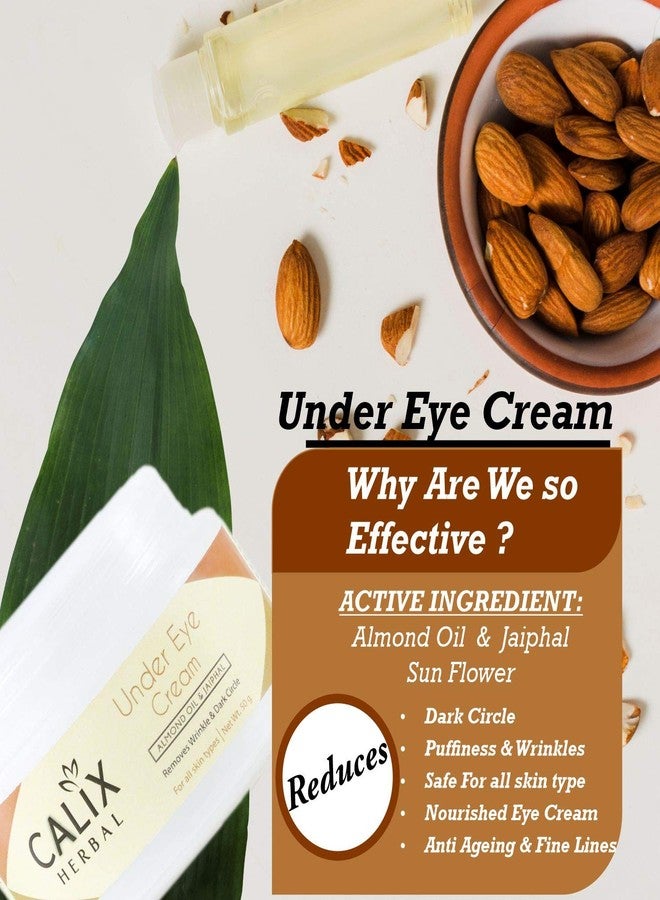 كلاليكس هيربال كريم كاليكس العشبي العضوي النقي والأيورفيدي لمنطقة تحت العين لتقليل الهالات السوداء والانتفاخ والتجاعيد والأكياس مع زيت اللوز وجوزة الطيب - مناسب لجميع أنواع البشرة (50 غرام) - Image 2