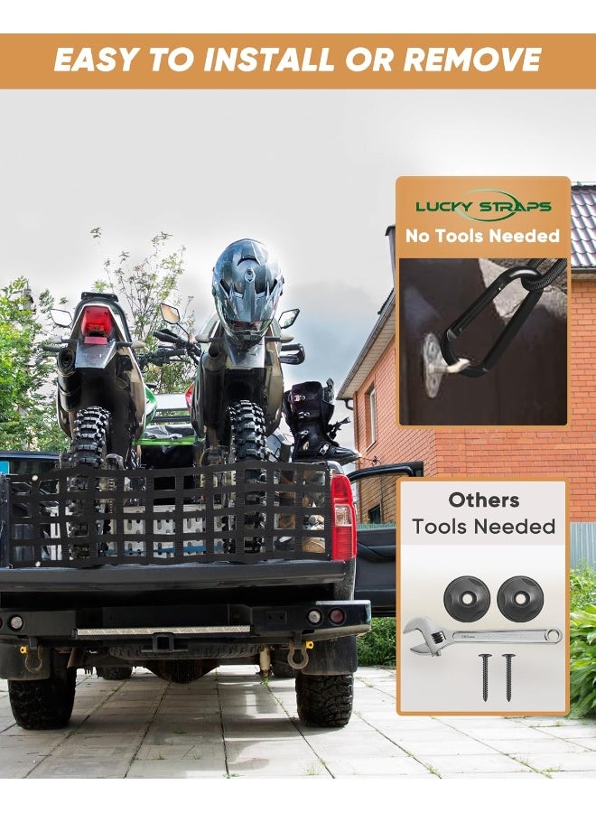 LuckyStraps Easy-to-use Truck Tailgate Net with Excellent UV Protection, 50'' x 15'' Heavy Duty Pickup Tailgate Cargo Netting - Image 2