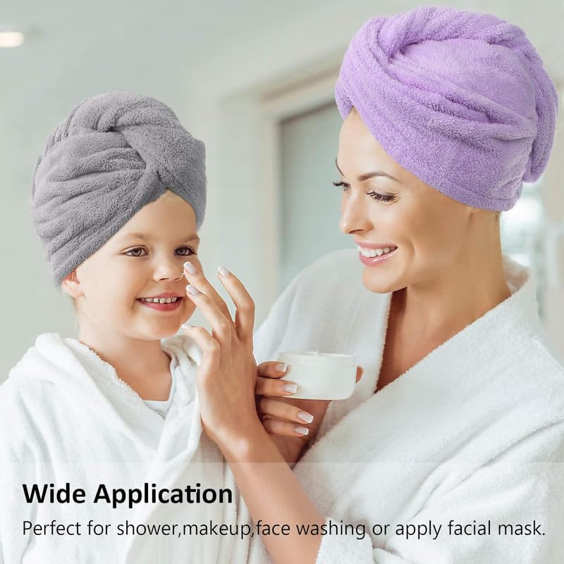 SF SHAKUMBHARI FAB SF SHAKUMBHARI FAB Banana Yarn Hair Towel Hair Wrap for Women Towel for Long Short Hair AntiFrizz Shower Hair Towels with Button QuickDrying Hair Cap - Image 3