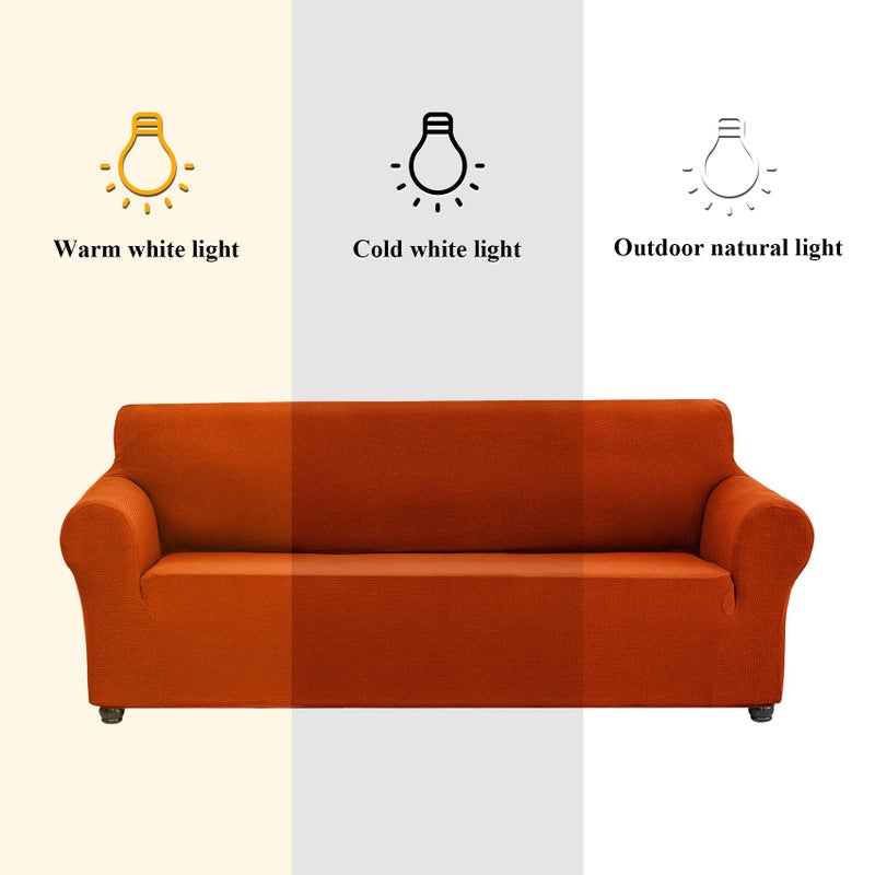Joccun Stretch Loveseat Couch Cover, 1-Piece Sofa Cover for 2 Cushion Couch Spandex Jacquard Washable Furniture Protector Cover for Living Room,Kids,Petsï¼ˆLoveseat,Pureed Pumpkinï¼‰ - Image 3