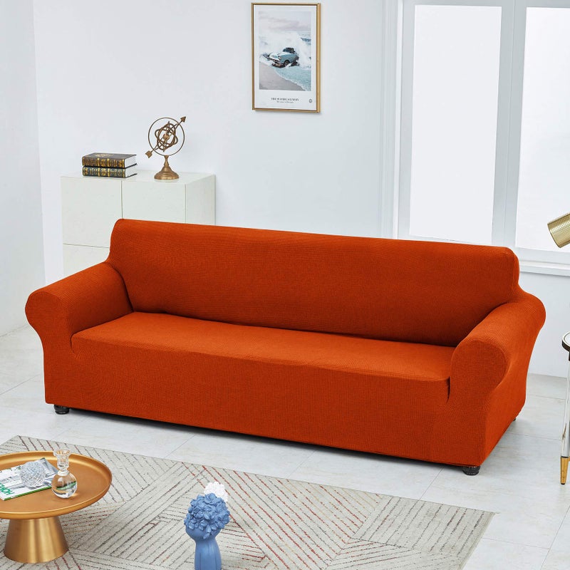Joccun Stretch Loveseat Couch Cover, 1-Piece Sofa Cover for 2 Cushion Couch Spandex Jacquard Washable Furniture Protector Cover for Living Room,Kids,Petsï¼ˆLoveseat,Pureed Pumpkinï¼‰ - Image 4