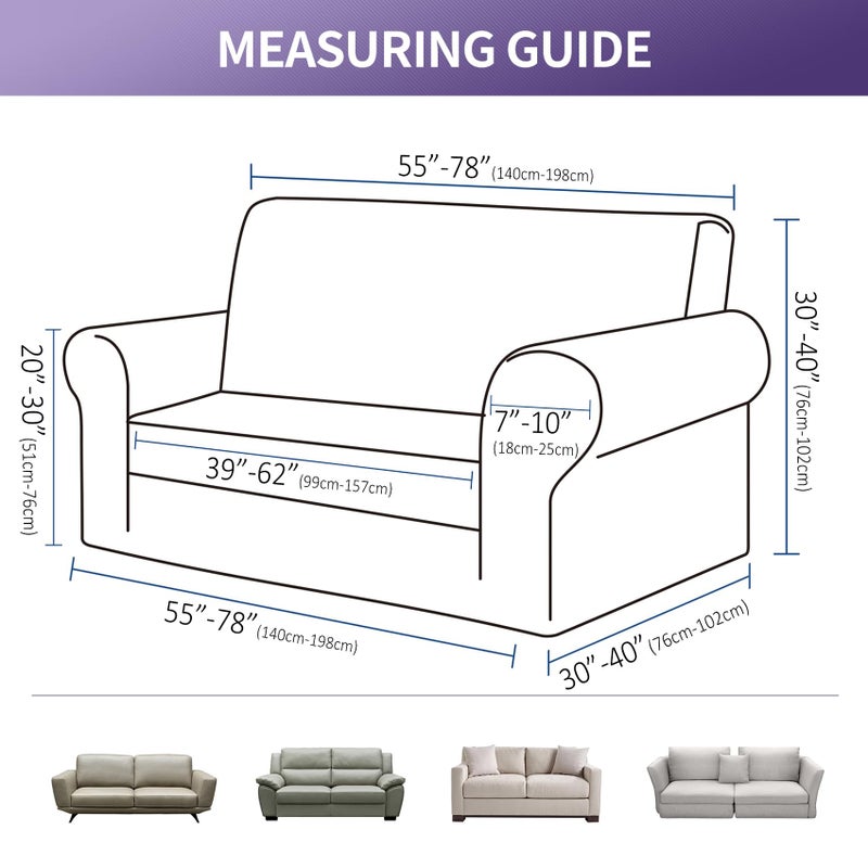 Joccun Stretch Loveseat Couch Cover, 1-Piece Sofa Cover for 2 Cushion Couch Spandex Jacquard Washable Furniture Protector Cover for Living Room,Kids,Petsï¼ˆLoveseat,Pureed Pumpkinï¼‰ - Image 2