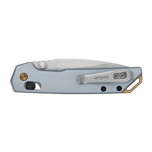 Kershaw Mini Iridium Folding Pocket Knife, 3 inch D2 Steel Blade, DuraLock, Aluminum Handle, Pocketclip - Image 2