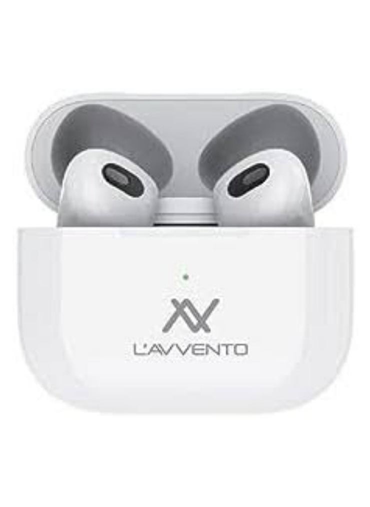 L'AVVENTO HP365 TWS Earbuds with Pop-Up Function Ear Sensor Touch Control Wireless Charging - White Headphones Headset