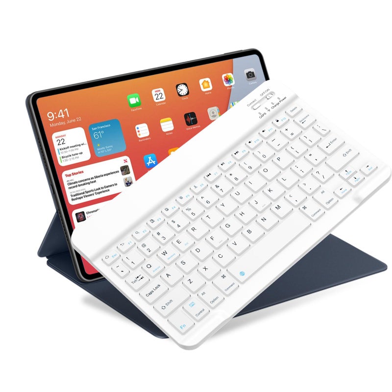 NOOX Bluetooth Keyboard for iPad 10th Generation, iPad Pro 13/12/11/10/9/8/7 inch, iPad Air 13/11th Gen, iPad mini, Samsung Xiaomi Tablets - Slim Wireless Portable Travel Office Computer Accessories - Image 1