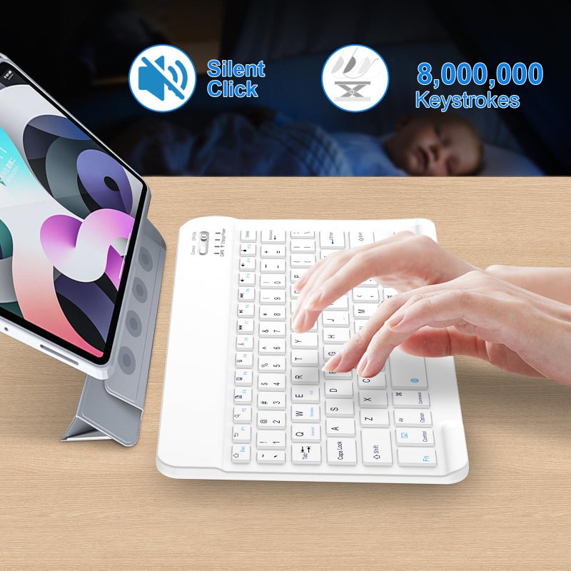 NOOX Bluetooth Keyboard for iPad 10th Generation, iPad Pro 13/12/11/10/9/8/7 inch, iPad Air 13/11th Gen, iPad mini, Samsung Xiaomi Tablets - Slim Wireless Portable Travel Office Computer Accessories - Image 4