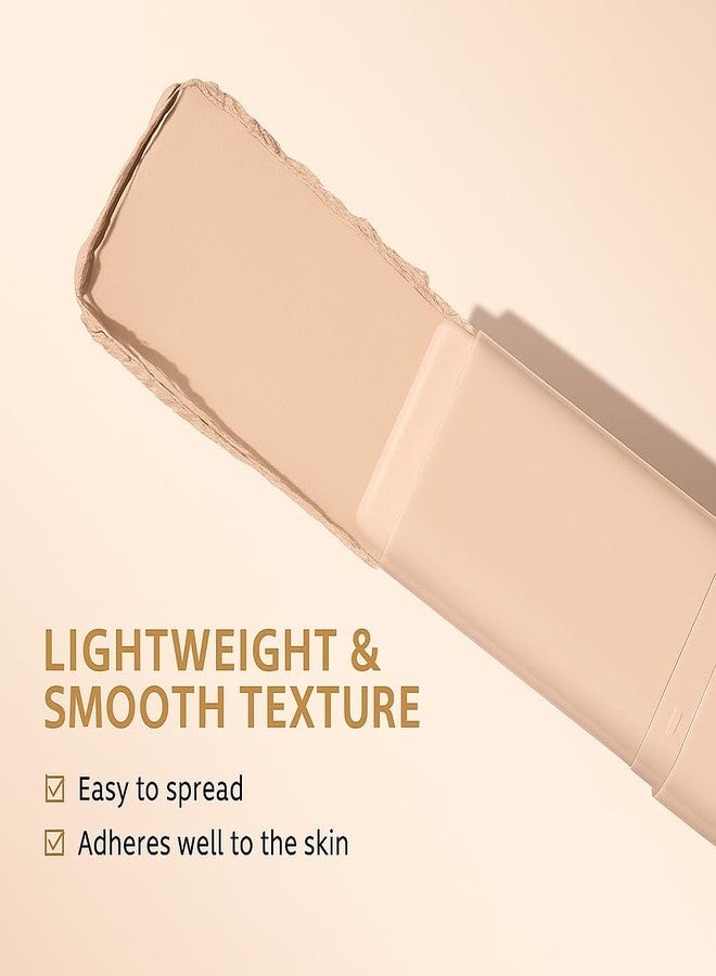 GOERTI Matte Concealer Foundation Stick, Full Coverage for Dark Circles, Acne & Redness, Blemishes & Contouring, Long-Lasting Korean Waterproof Formula for All Skin Tones, Built-In Kabuki Brush (1# Cream) - Image 2