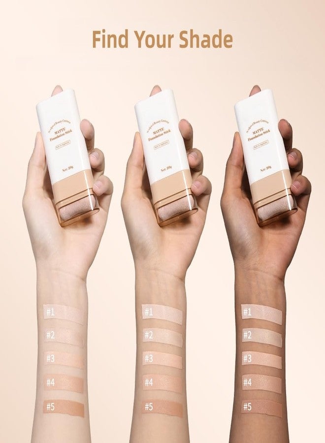 GOERTI Matte Concealer Foundation Stick, Full Coverage for Dark Circles, Acne & Redness, Blemishes & Contouring, Long-Lasting Korean Waterproof Formula for All Skin Tones, Built-In Kabuki Brush (1# Cream) - Image 4