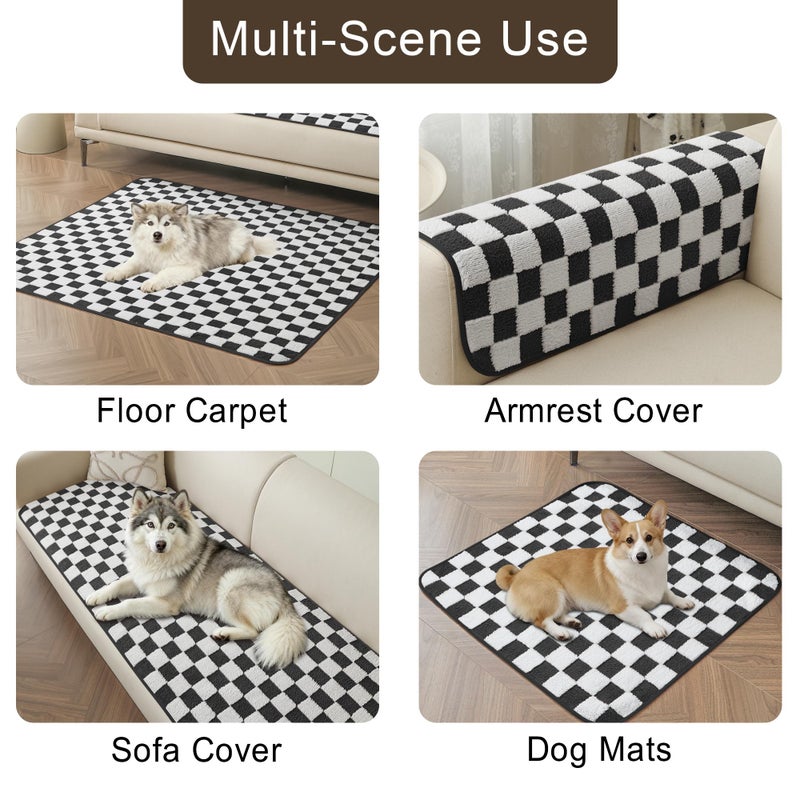 Sinotalent Couch Covers for Dogs Washable, Funny Fuzzy Pet Couch Cover, Anti-Slip Couch Covers for 3 Cushion Couch Sofa Pet Friendly, Reusable Sofa Covers for Pets. (Black/White, 28" x 53") - Image 5