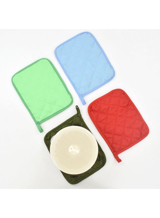 Color Towel Cloth With Pocket Mat Insulation Mat Polyester Placemat Square Coaster Kitchen Table Anti-scald Pot Mat-Color:Blue - Image 3