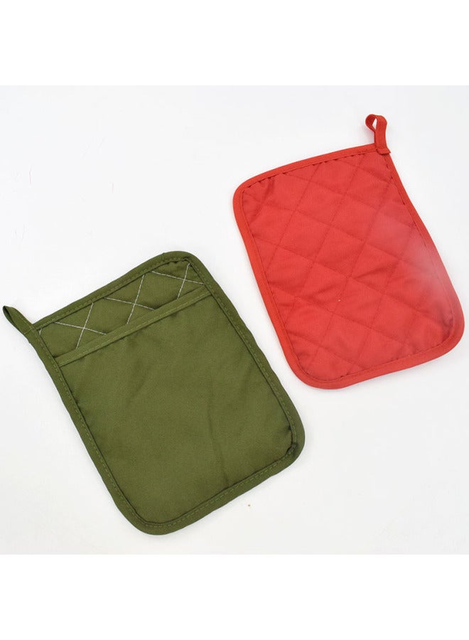 Color Towel Cloth With Pocket Mat Insulation Mat Polyester Placemat Square Coaster Kitchen Table Anti-scald Pot Mat-Color:Blue - Image 5