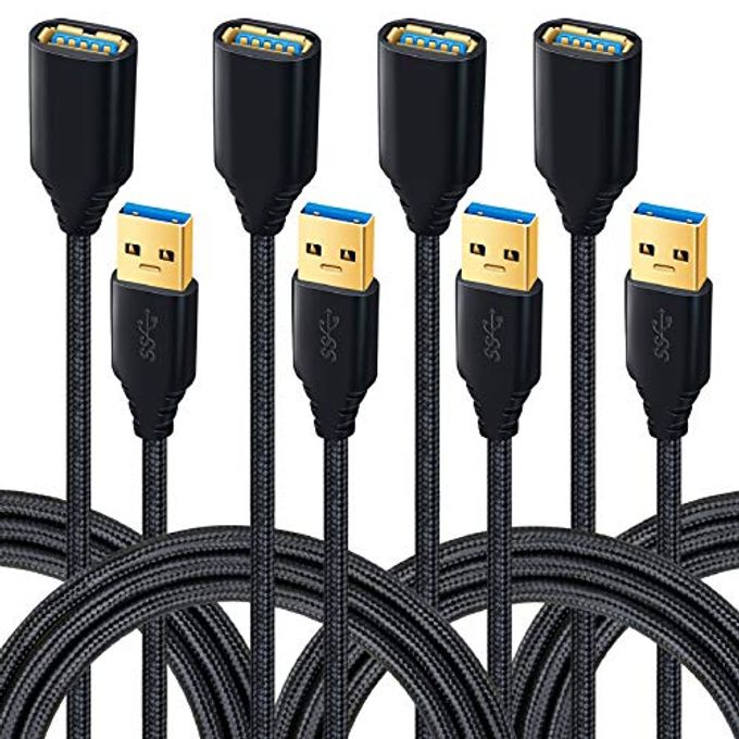 Besgoods Usb 3.0 Extension Cable, 4Pack [6Ft] Usb A Male To Female Braided Extender Cord 5Gbps Fast Data Transfer For Hard Drive, Keyboard, Mouse, Webcam, Usb Flash Drive, Printer Black - Image 4