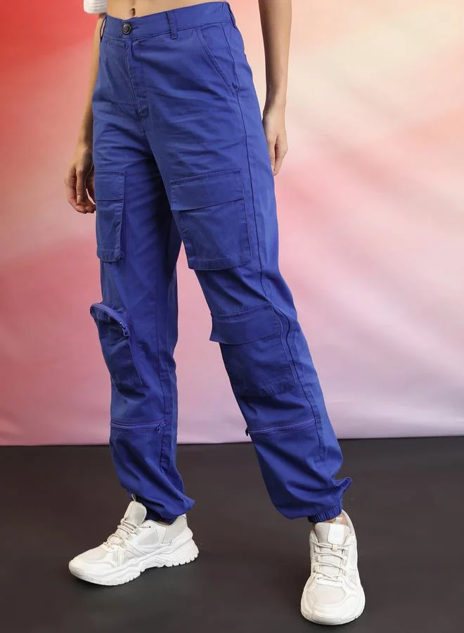 Ketch Zip Pocket Detail Mid Rise Cargo Pants by Styli