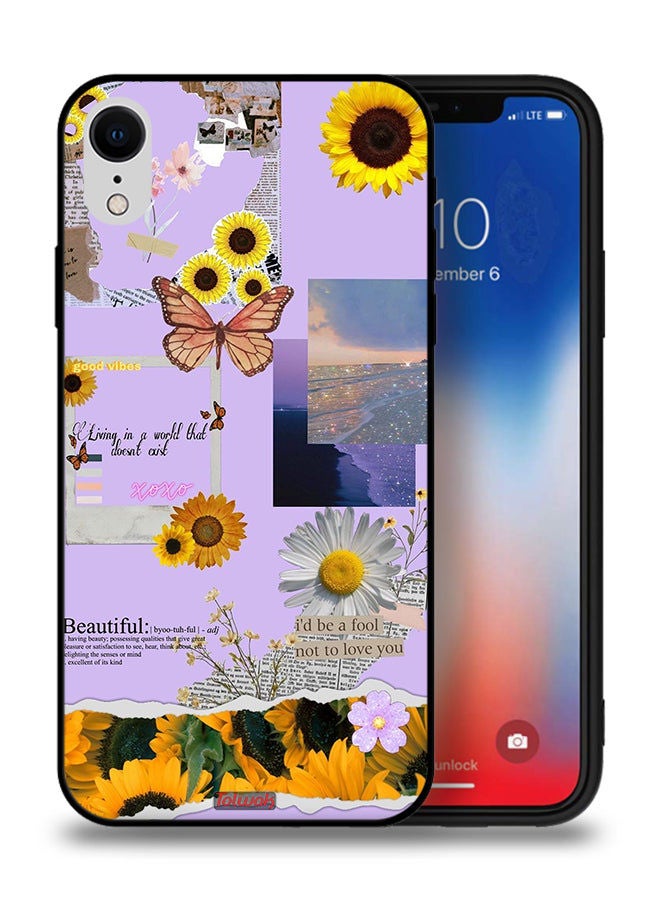 Tolwak Apple iPhone XR Protective Case Beautiful Sunflower Stickers - Image 1