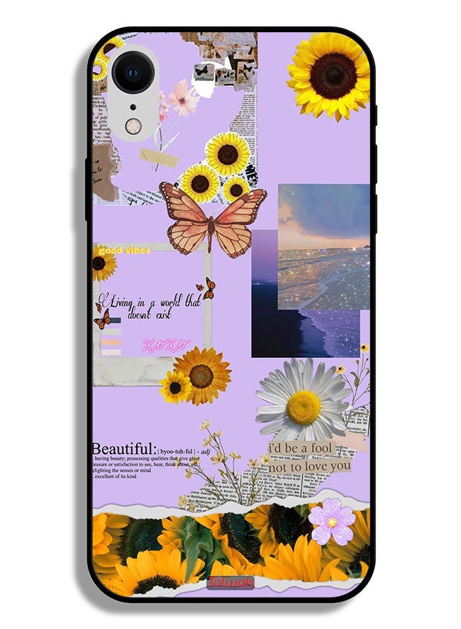 Tolwak Apple iPhone XR Protective Case Beautiful Sunflower Stickers - Image 2