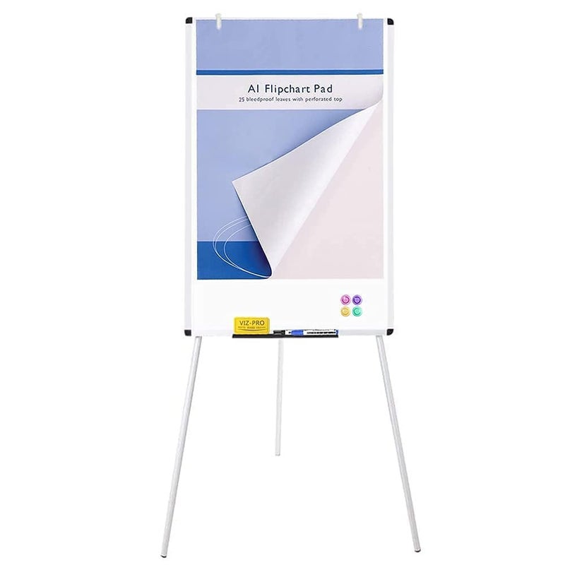 VIZ-PRO لوحة بيضاء مغناطيسية من VIZ-PRO، 36 × 24 بوصة، لوحة قابلة للتعديل في الارتفاع للاستخدام في المدرسة والمكتب والمنزل - Image 2