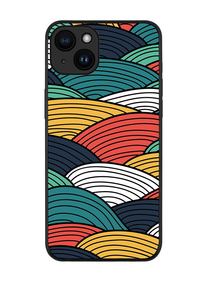 Stylizedd Cover for iPhone 15 Plus Case Rugged Black Slim fit Soft Flexible Anti Drop TPU Gel Thin Protective Phone Cases - Woven Colors - Image 1