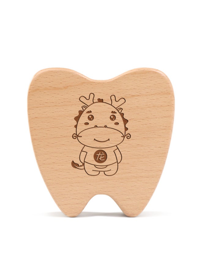 Generic - Wooden Teeth Commemorative Box Boys And Girls Fetal Hair Children's Collection Box Baby's Teeth Replacement Storage Box-Color:Y Handsome Dog Teeth-monkey - Image 1