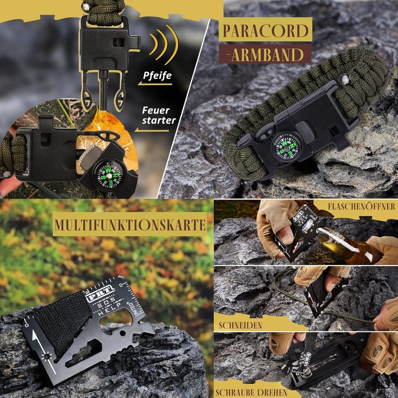 TRSCIND Gifts for Men Husband Dad Valentines Day, Survival Kit, Emergency Survival Gear and Equipment 14 in 1, Anniversary Birthday Gifts for Him Boyfriend, Hunting Fishing Camping Accessories, Cool Gadget - Image 3