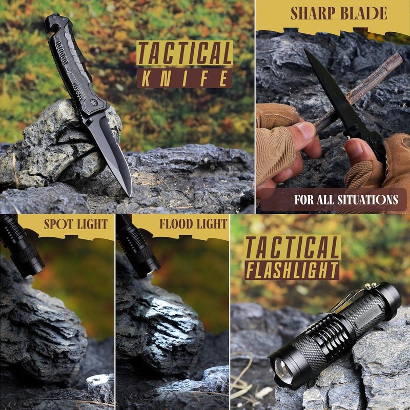 TRSCIND Gifts for Men Husband Dad Valentines Day, Survival Kit, Emergency Survival Gear and Equipment 14 in 1, Anniversary Birthday Gifts for Him Boyfriend, Hunting Fishing Camping Accessories, Cool Gadget - Image 2