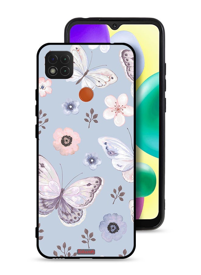 Tolwak Xiaomi Redmi 9C Protective Case Cover Butterflies And Flowers - Image 1