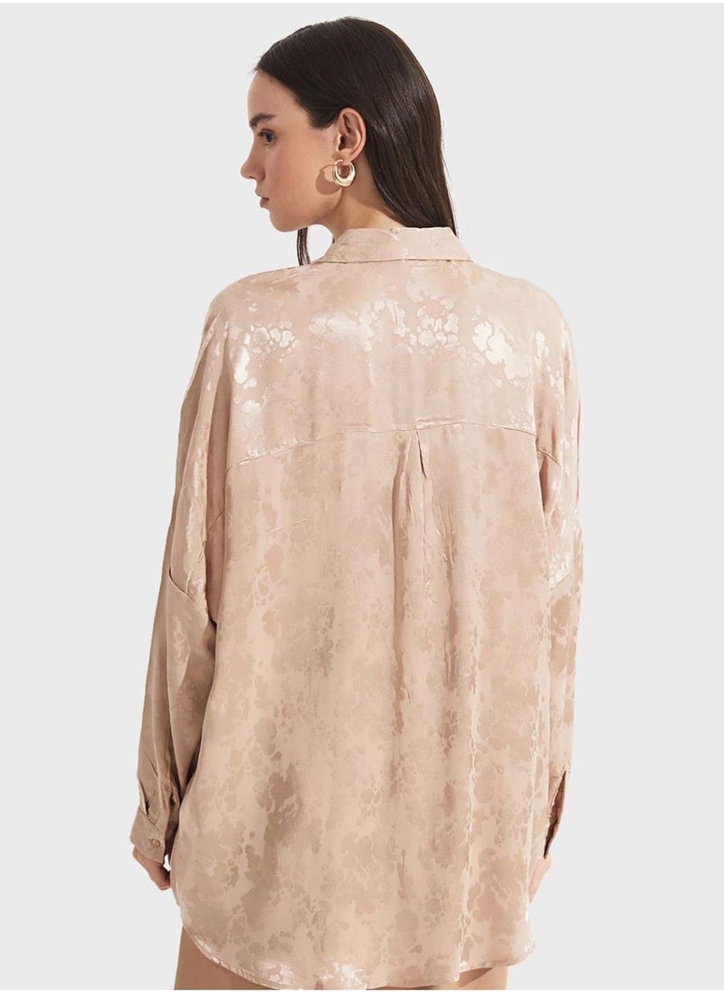 JUNE Patterened Button Down Shirt - Image 2