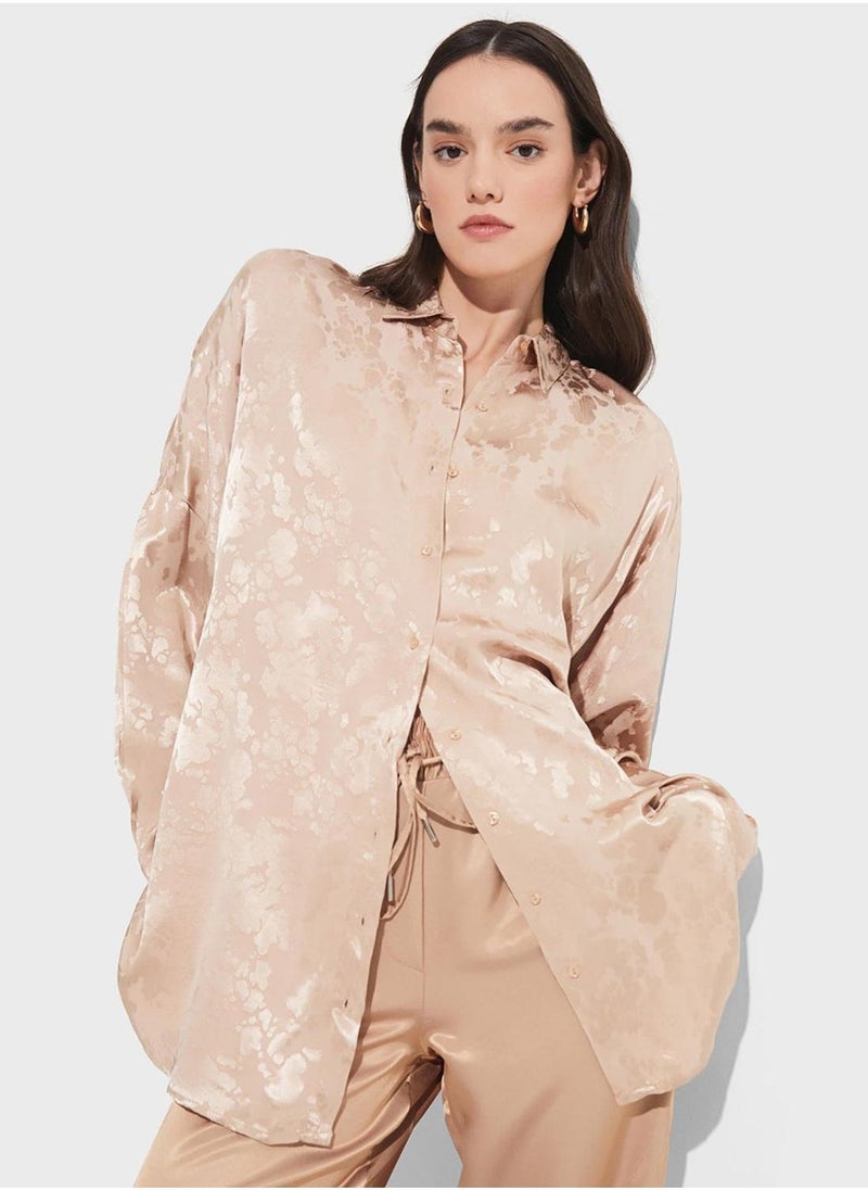 JUNE Patterened Button Down Shirt - Image 1