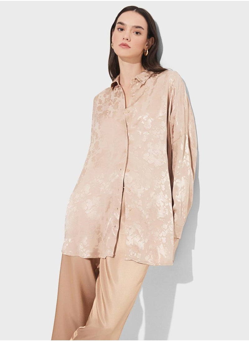 JUNE Patterened Button Down Shirt - Image 3