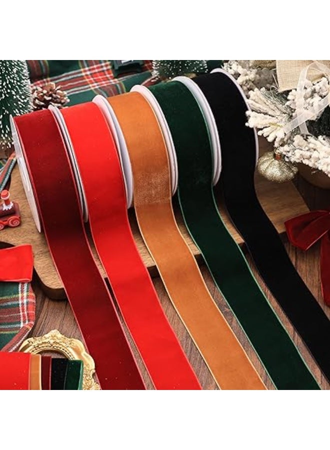 الشريط المخملي الأسود ، 1-1 / 2 بوصة × 10 ياردة واحدة الوجه الشريط المخملي التقطيع للهدية غلاف ديكورات عيد الميلاد ، صنع قوس الشعر ، الأولاد - Image 5