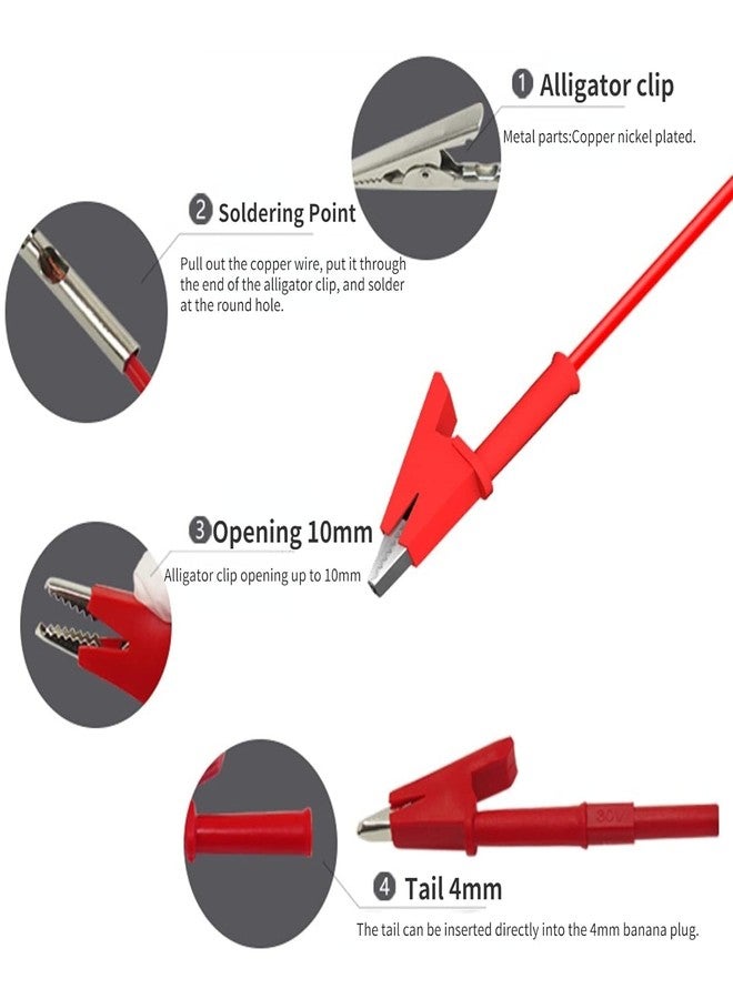 Walfront Safety Test Clips for Multimeter, 4mm Banana Jack Clips 20A 380V 10-Pack 5 Colors - P2002 - Image 3