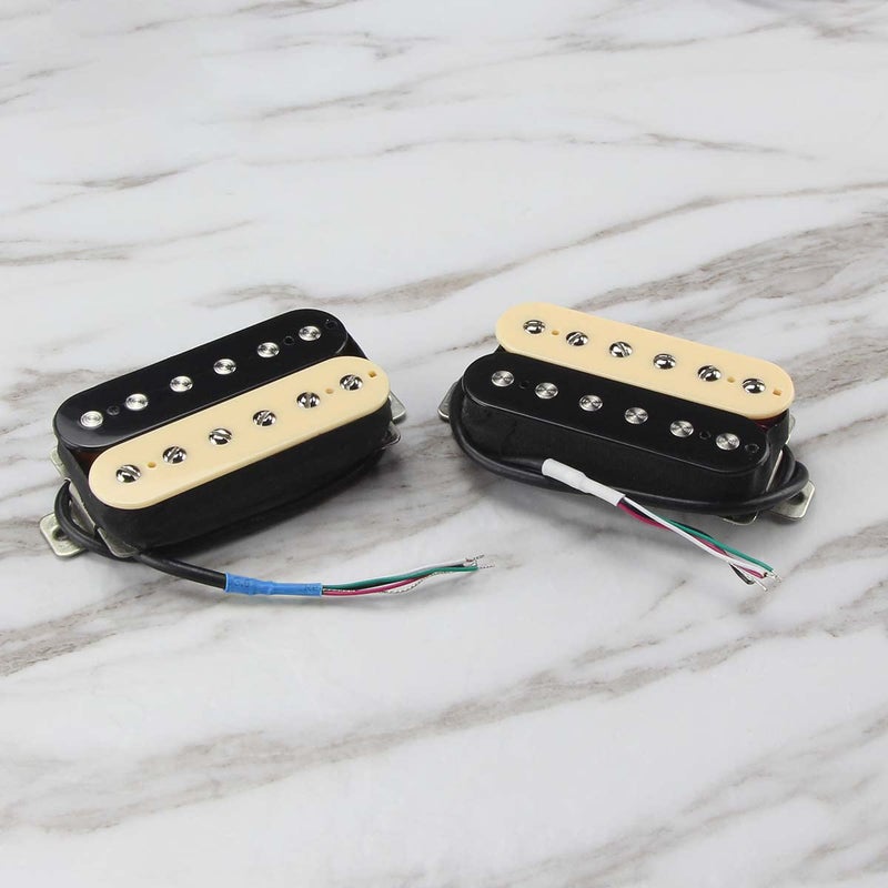 FLEOR Alnico 5 Guitar Pickup Double Coil Humbucker Pickups Neck and Bridge Set-Zebra - Image 2