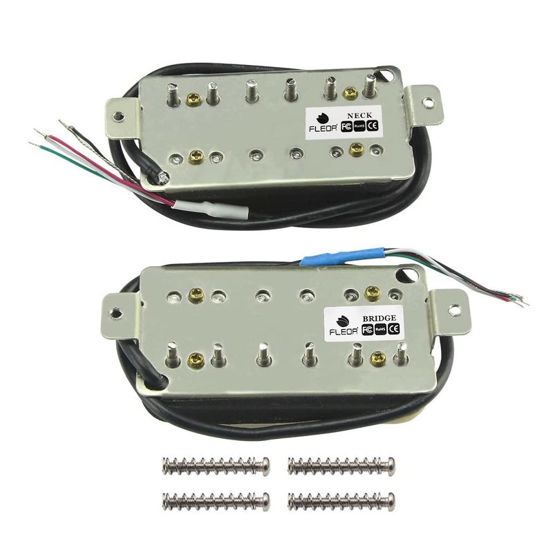 FLEOR Alnico 5 Guitar Pickup Double Coil Humbucker Pickups Neck and Bridge Set-Zebra - Image 3