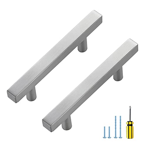 Ravinte 30 Pack Cabinet Handles 3 Inch Brushed Nickel Cabinet Pulls Square Hardware for Kitchen Cabinets - 5 Inch Total Length - Image 1