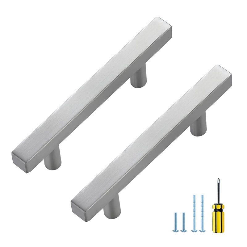Ravinte 30 Pack Cabinet Handles 3 Inch Brushed Nickel Cabinet Pulls Square Hardware for Kitchen Cabinets - 5 Inch Total Length - Image 3