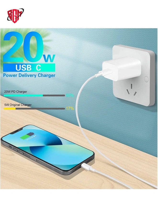 iPhone 13 Fast ChargerApple MFi Certified‘20W USB C Fast Charger Block PD Wall Plug Charger with 3FT Type C to Lightning Cable for iPhone 13/13 Pro/13 Pro Max/12/12 Pro/11/11 Pro/XS Max/XR/AirPods