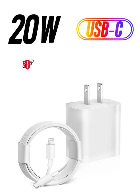 iPhone 13 Fast ChargerApple MFi Certified‘20W USB C Fast Charger Block PD Wall Plug Charger with 3FT Type C to Lightning Cable for iPhone 13/13 Pro/13 Pro Max/12/12 Pro/11/11 Pro/XS Max/XR/AirPods