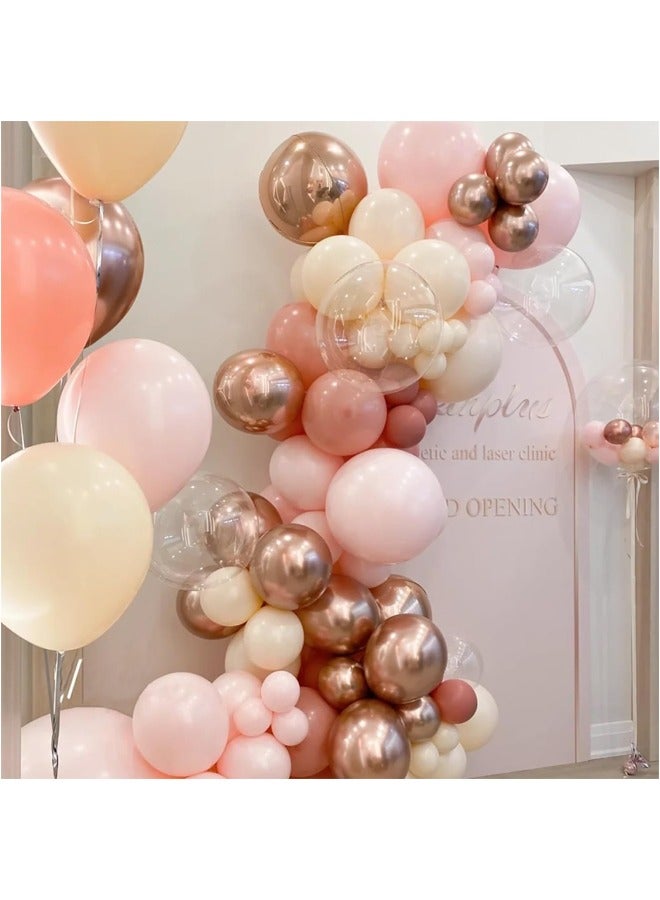 90 قطعة بالونات مقاس 30.48 سم مع شريط ذهبي وردي لتزيين حفلات أعياد الميلاد وحفلات الزفاف - Image 4