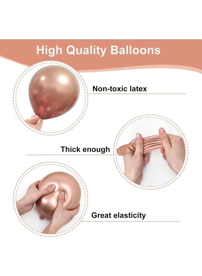 90PCS 12-inch Balloons with Rose Gold Ribbon for Party Birthday Wedding Bridal Shower Decorations  - Image 3