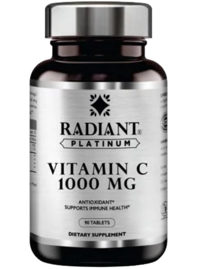 Radiant Platinum Vitamin C 1000 Mg To Boosts Immunity Promotes Healthy Skin Antioxidant Support 90 Tablets 