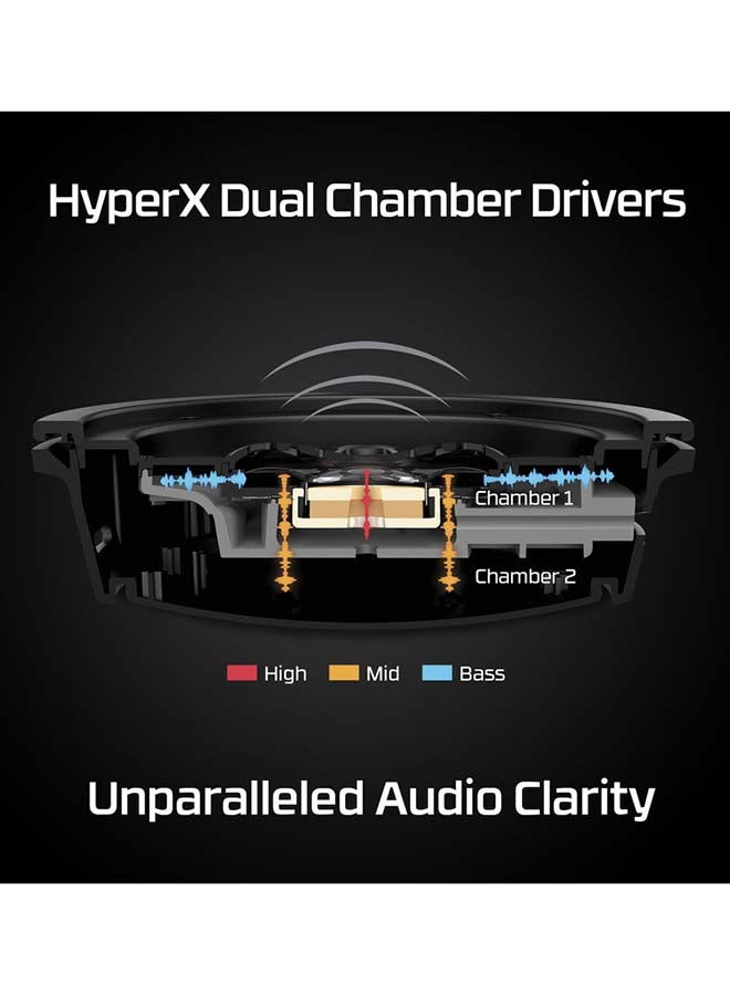 هايبركس HyperX Cloud Alpha Wireless - سماعة رأس للألعاب للكمبيوتر الشخصي، عمر بطارية يصل إلى 300 ساعة، سماعة رأس DTS: صوت مكاني X، رغوة الذاكرة، برامج تشغيل الغرفة المزدوجة، ميكروفون لإلغاء الضوضاء، إطار ألومنيوم متين - Image 4