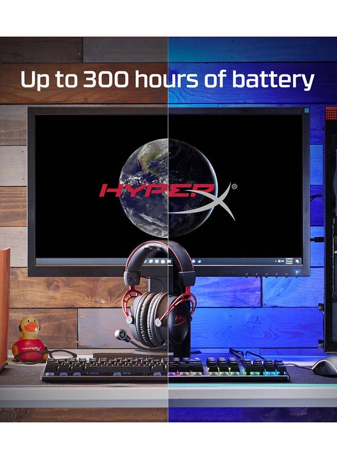 هايبركس HyperX Cloud Alpha Wireless - سماعة رأس للألعاب للكمبيوتر الشخصي، عمر بطارية يصل إلى 300 ساعة، سماعة رأس DTS: صوت مكاني X، رغوة الذاكرة، برامج تشغيل الغرفة المزدوجة، ميكروفون لإلغاء الضوضاء، إطار ألومنيوم متين - Image 2